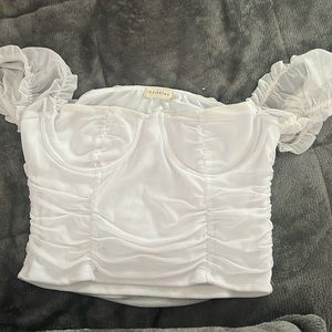 White Crop tee